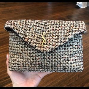 BRAND NEW Saint Laurent Tweed Pouch Bag